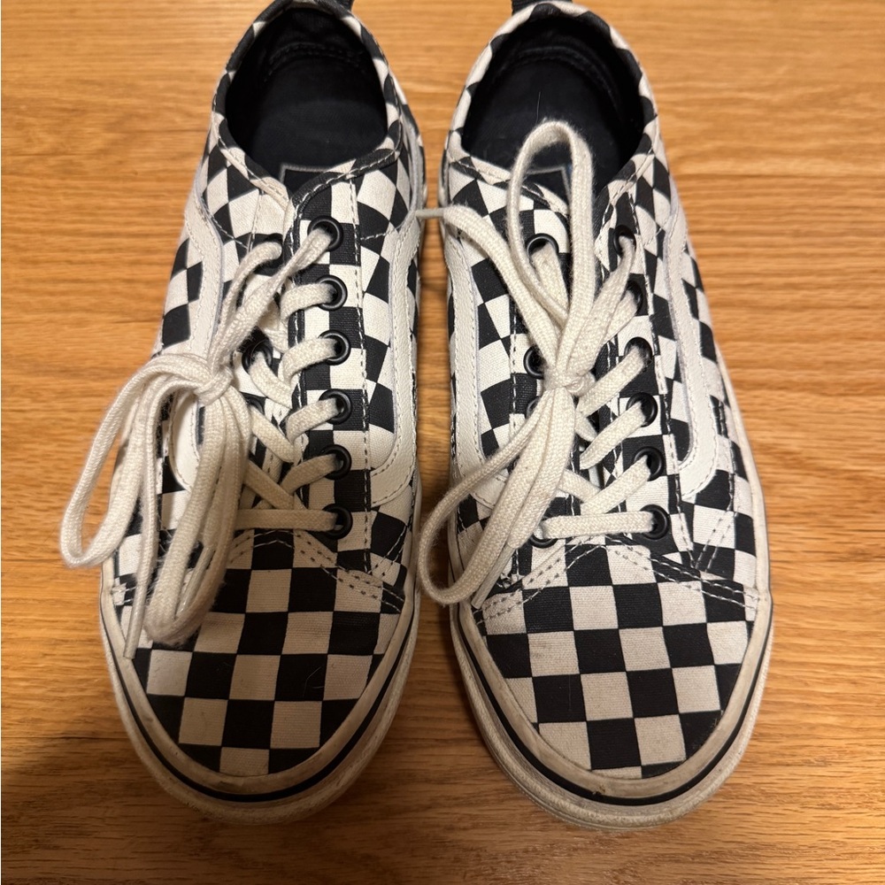 Platform checkered vans